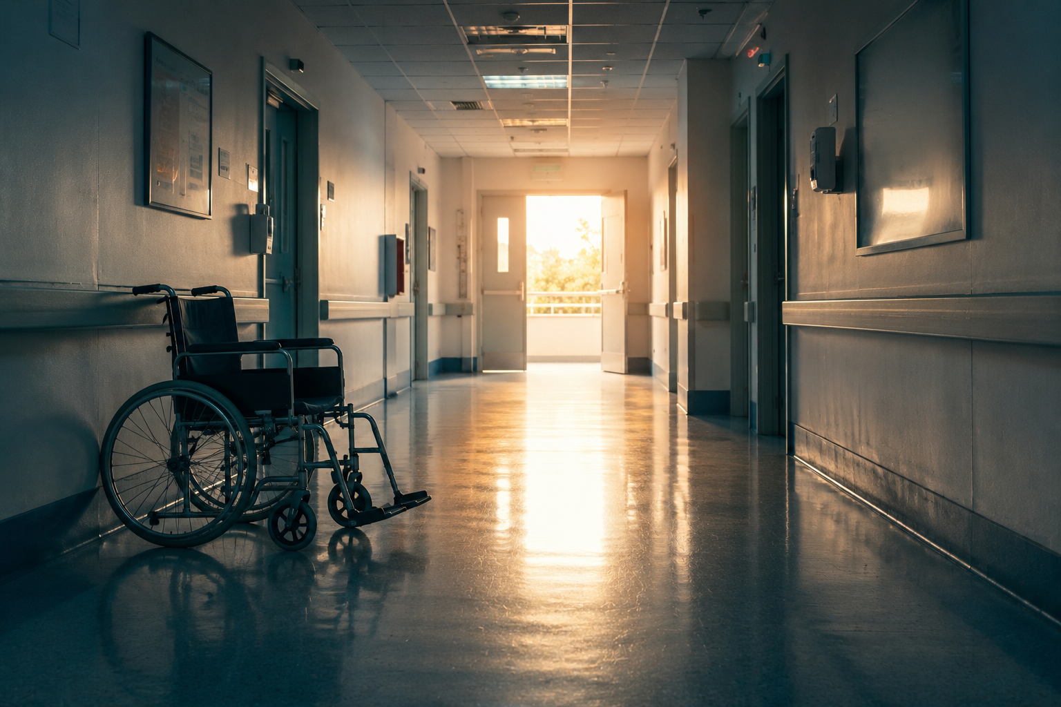 Homem vestido como super-herói ajudando pessoas em um hospital